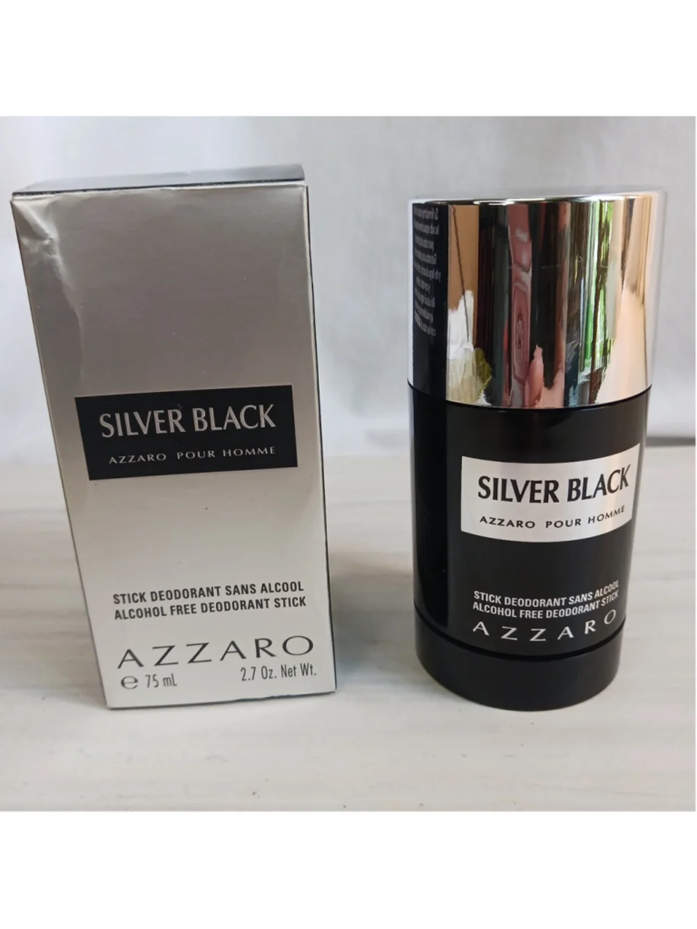 Silver Black Azzaro Stick Deodorant Alcohol-free Men's Fragrance Germany Paris